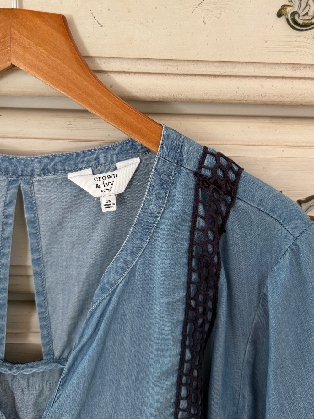 Crown & Ivy Chambray Boho Dress - Picture 3 of 4